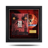 Framed '28 Days Later' movie DVD set with red background and black frame