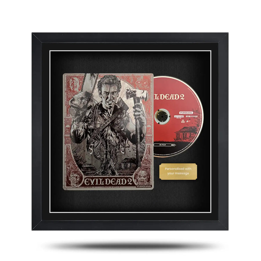 Frame a movie. Magnetic display frame showing a bluray steelbook movie case and disc