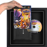 Framing a playstation 2 video game using a slipcase