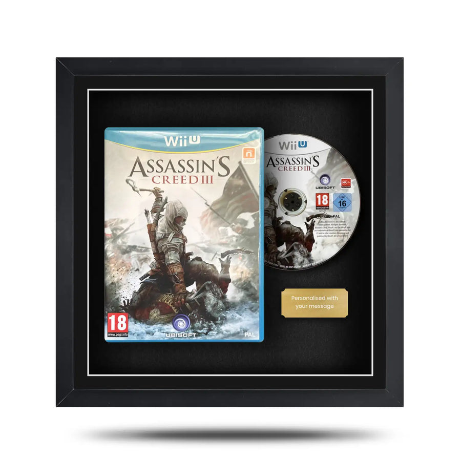 Frame a video game. Magnetic display frame showing a Nintendo Wii U case and disc