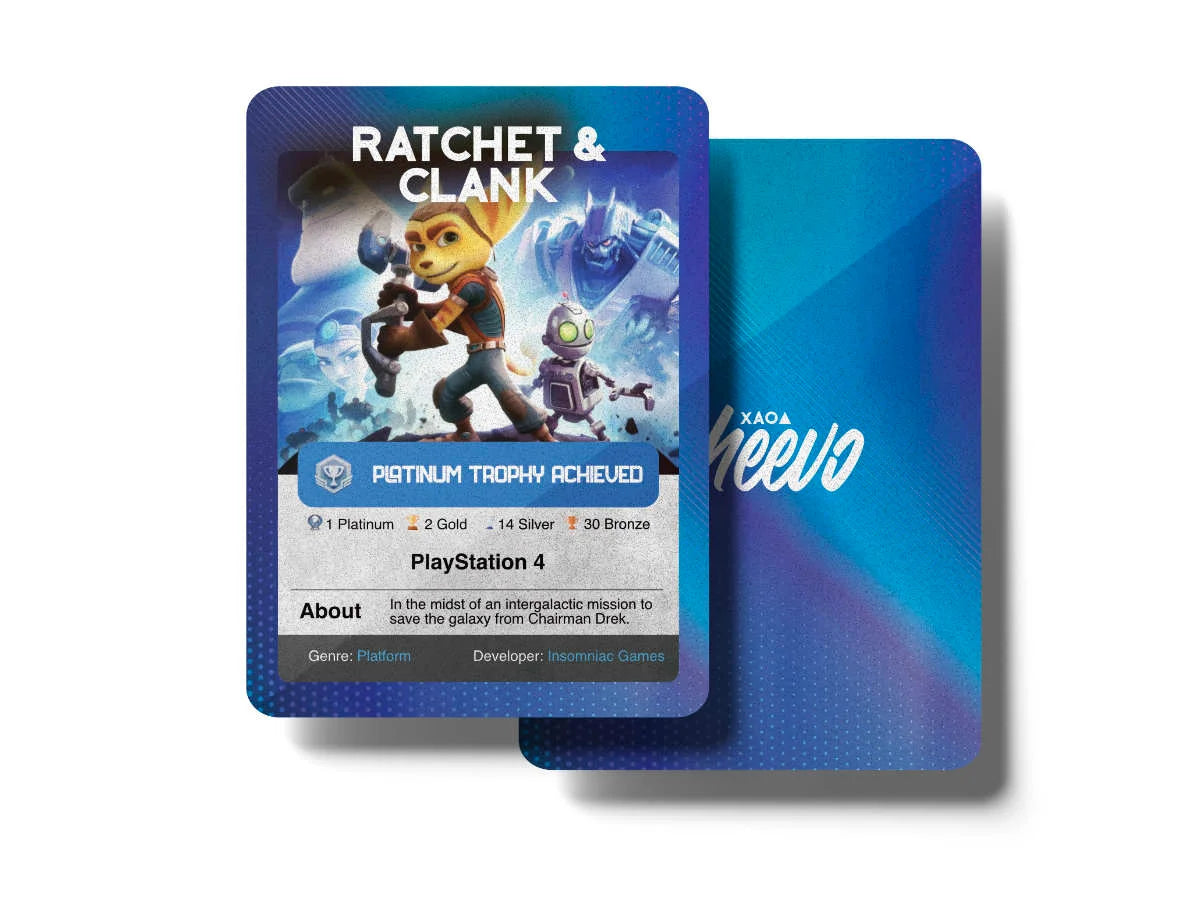 Ratchet & Clank PlayStation Platinum Trophy Cards Cheevo