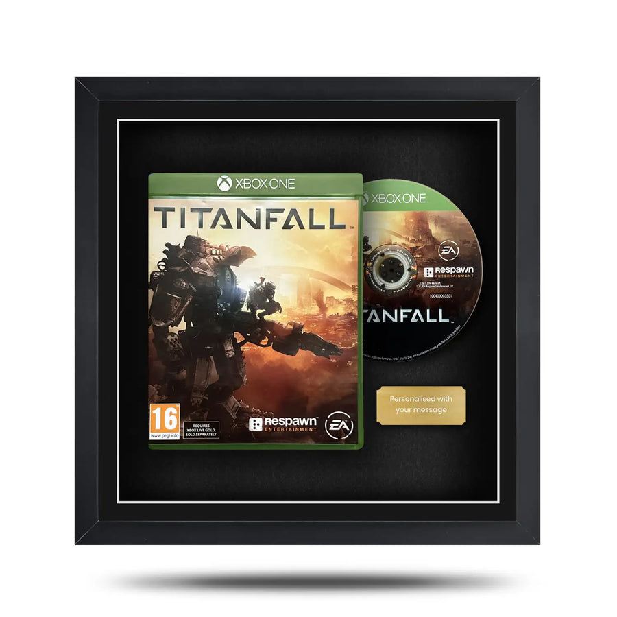 Frame a video game. Magnetic display frame showing a Xbox One game case and disc