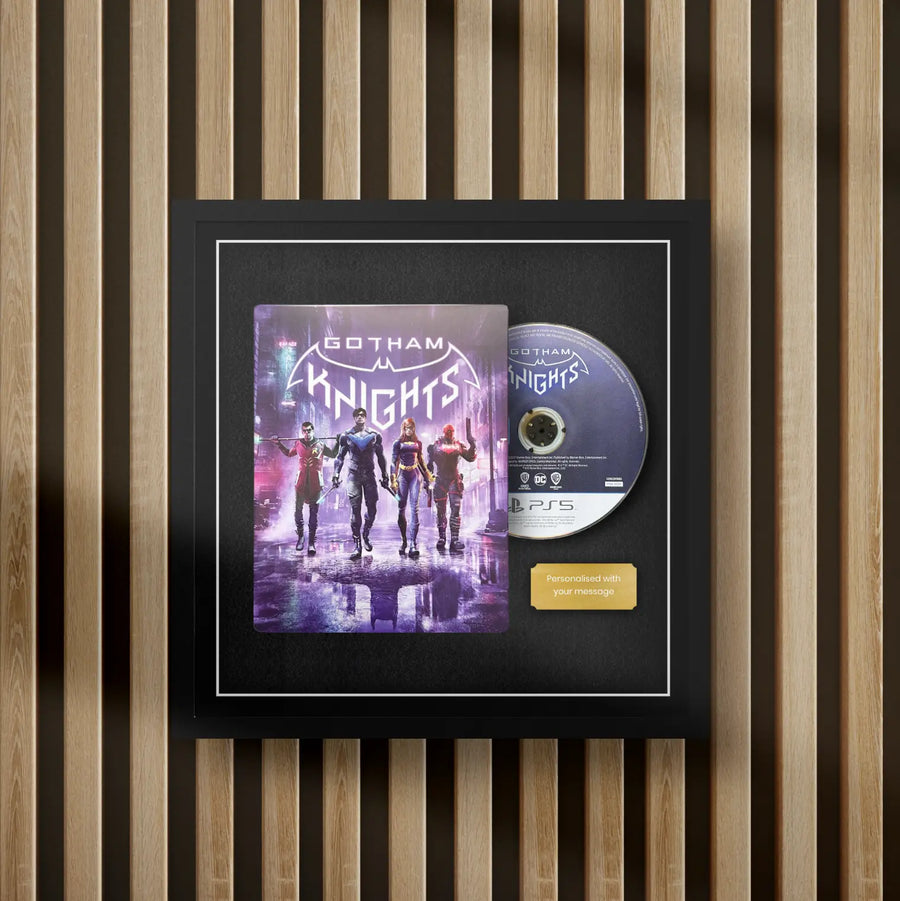 playstation 5 steelbook display frame for video games on a slat wall