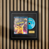 bluray movie display frame with full colour background on a slat wall