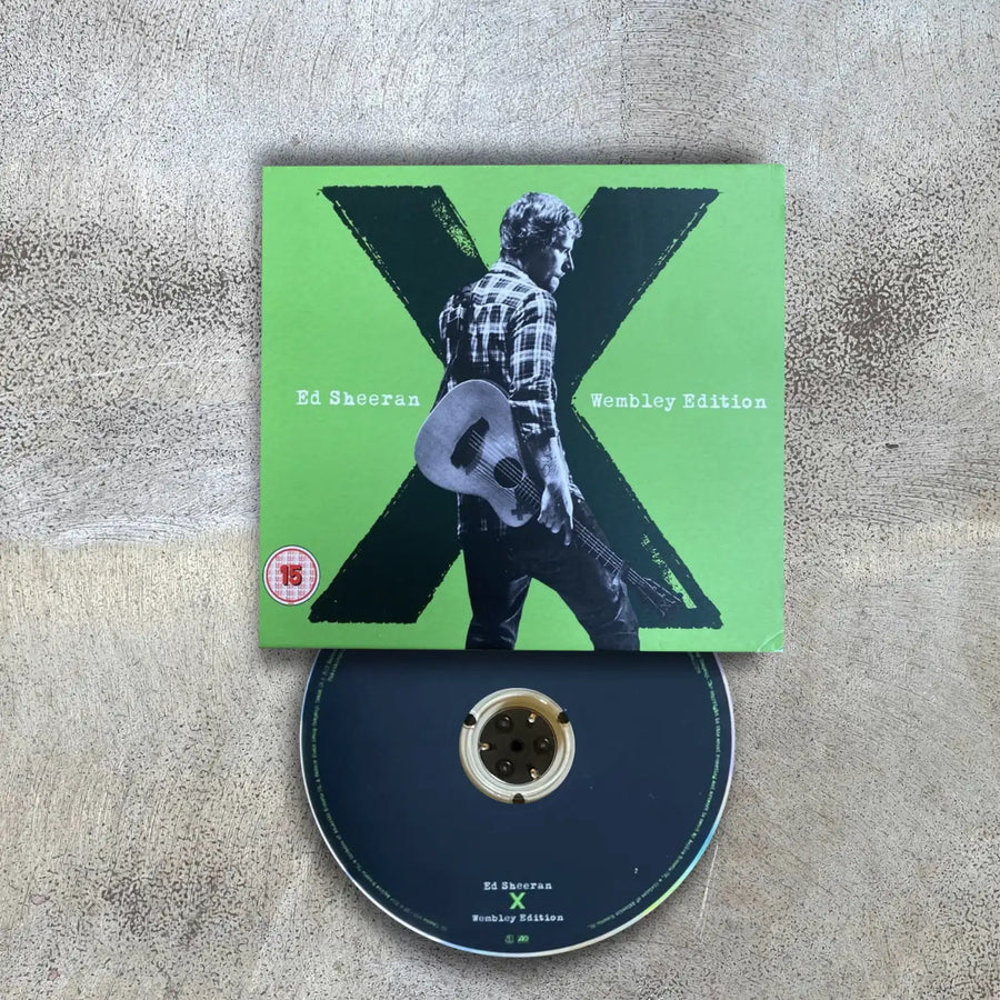 Ed Sheeran 'X' album cover with disc at the bottom ready to be added to a wall on a textured surface
