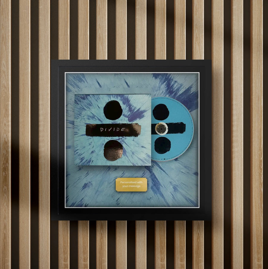 ed sheeran divide cd inside a display frame