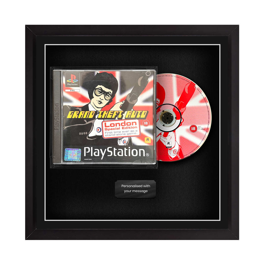 Frame a video game playstation 1 ps1 display with the Cheevo frames. Safely present a game. Driver, Wipeout, Breath of Fire, Tomba, Oddworld