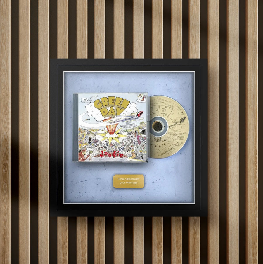 Green day dookie cd inside a display frame