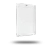 Clear plastic card holder on a white background
