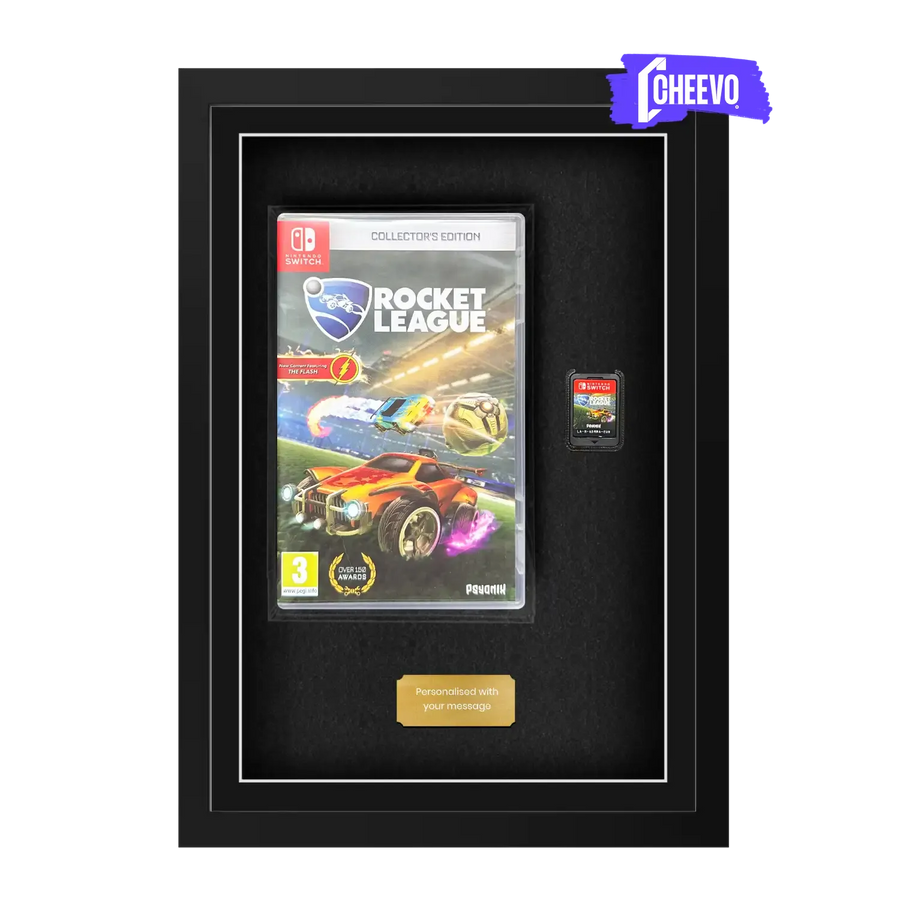 Frame Your Nintendo Switch Game. Framed game display. Rocket league inside a frame. Add any nintendo switch game and protect your game portrait.