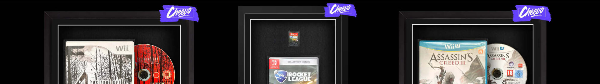 Display Nintendo video games on your wall as room decor. Add games to our frame solutions to make a centrepiece out of your collection.