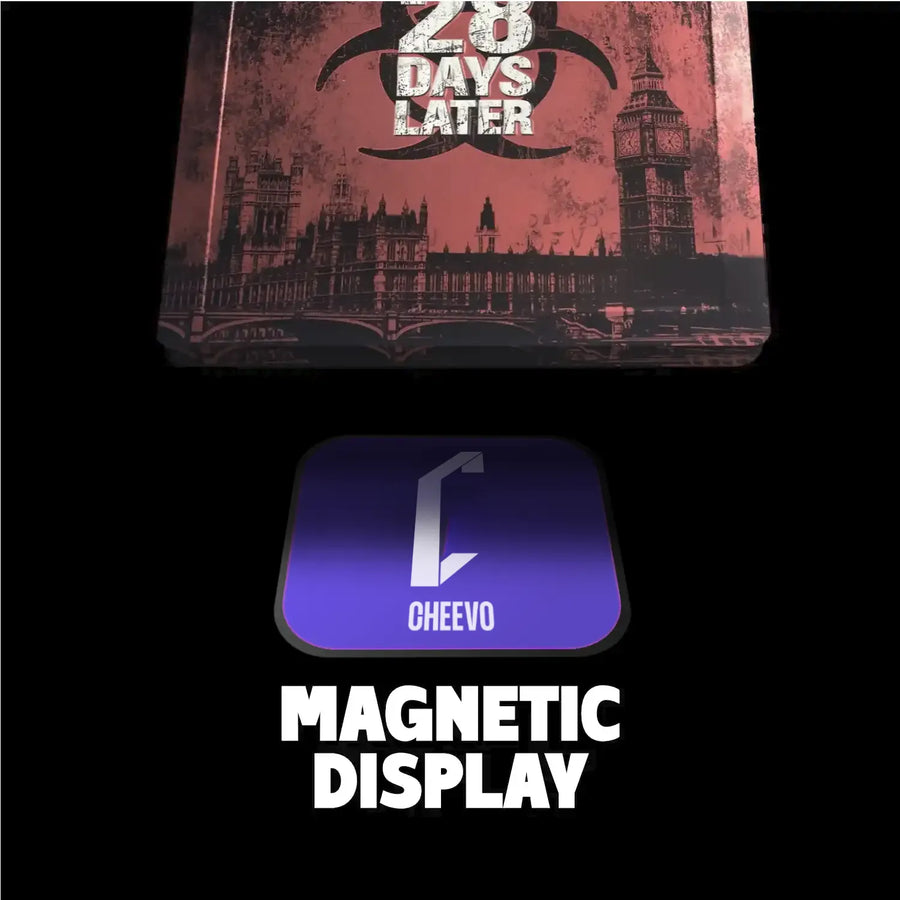magnetic base station for 28 days later steelbook with purple branding