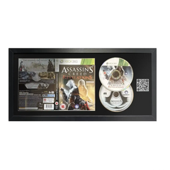 Assassin's creed revelations game for Xbox 360 in a frame with qr code