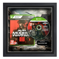 Call of Duty frame display print. Add a full colour print to your frame to add more depth to the display. Showing the full frame with the game inside.