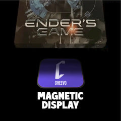 Ender's Game steelbook being added to a magnetic attachment for display
