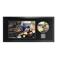 F1 2010 game on Xbox 360 in a frame with a QR code
