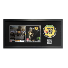 Fallout 76 game on Xbox One in a frame with a QR code