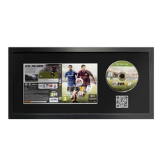 Fifa 15 game on Xbox One in a frame with a QR code
