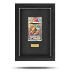 Display frame for ACE-Graded Trading Cards with gold nameplate
