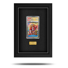 One piece graded card display frame for trading cards