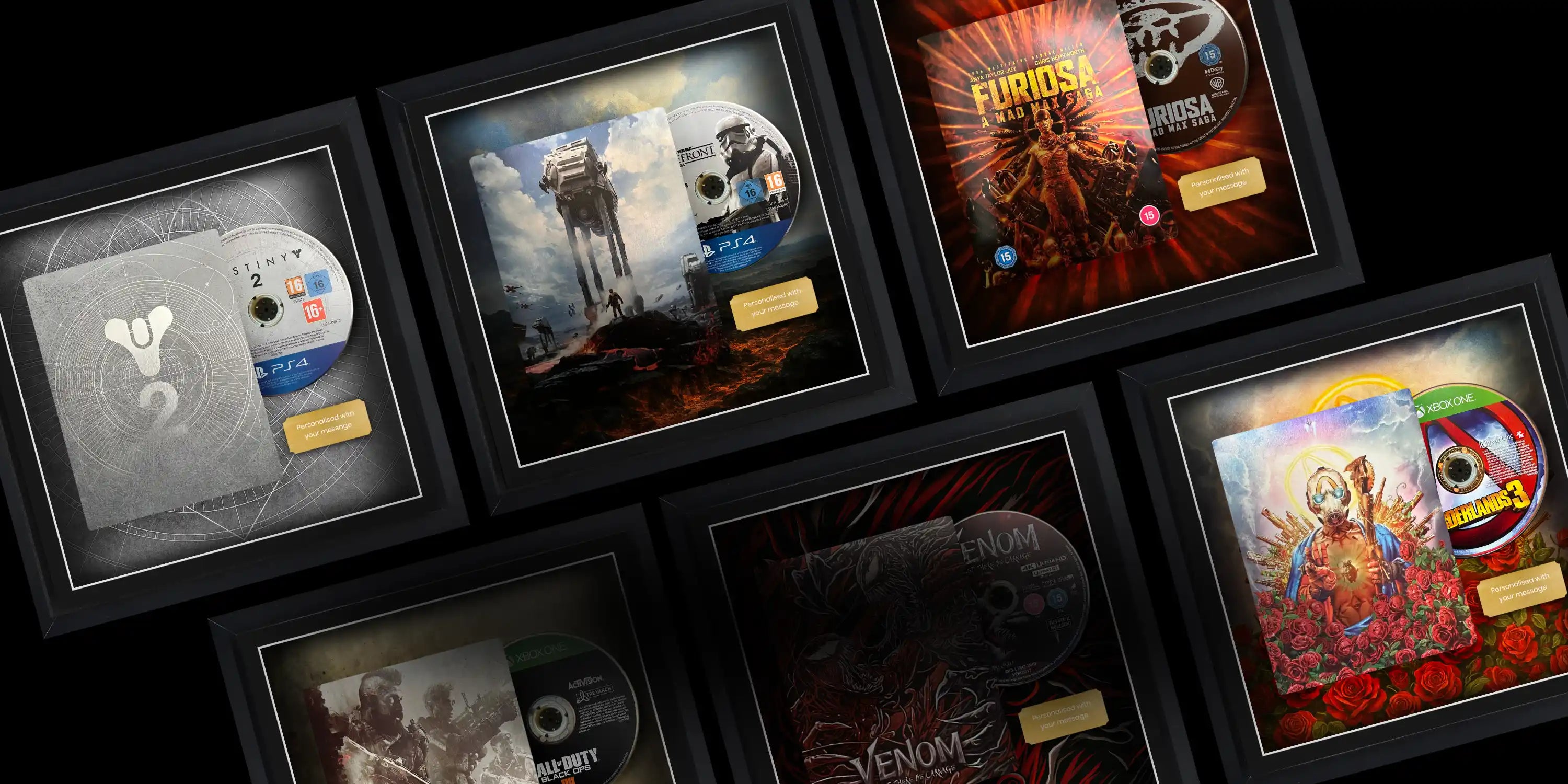 Framed physical media to create the best display solution for your home or office.