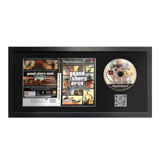 Grand Theft Auto San Andreas on Playstation 2 as a framed Game with QR code