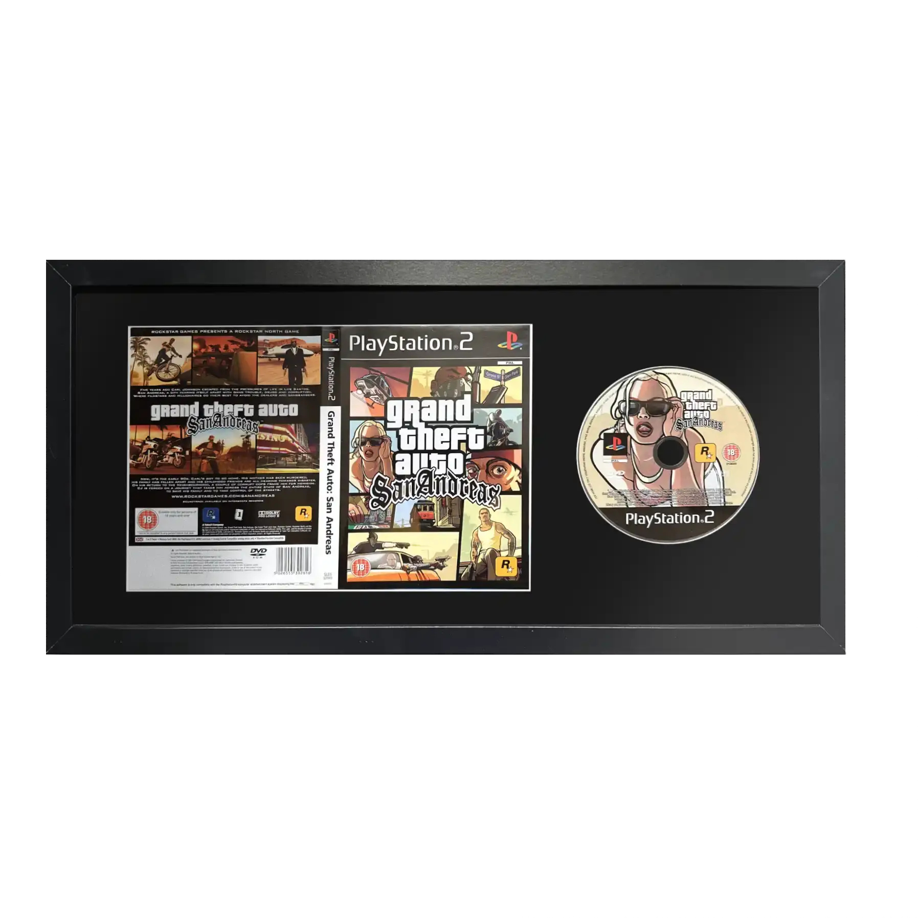 Grand Theft Auto San Andreas Playstation 2 Framed Game Cheevo