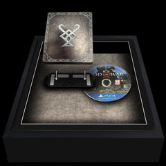 black square frame with god of war steelbook added alongside the disc