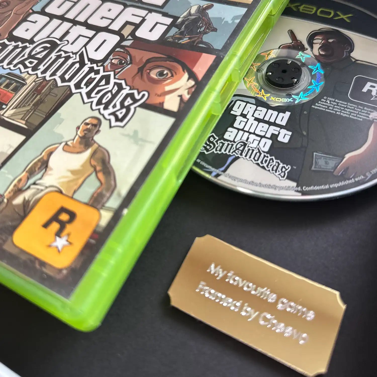 GTA San Andreas Xbox Video game nameplate