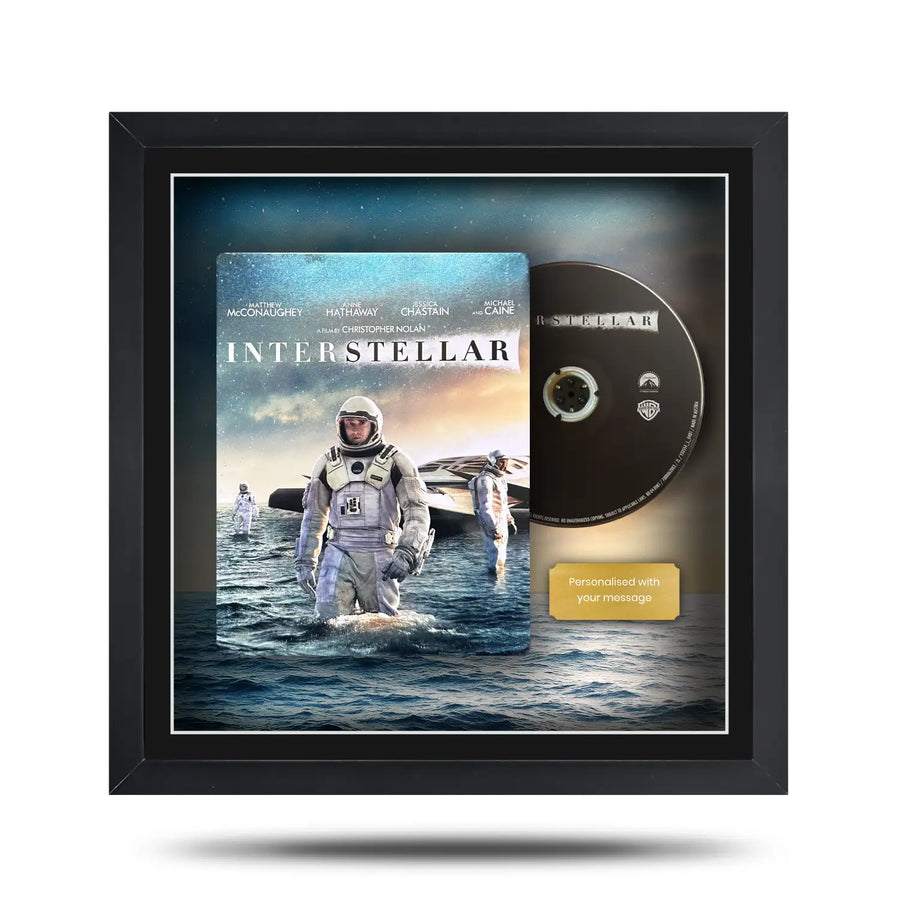 Framed 'Interstellar' movie poster with DVD inside