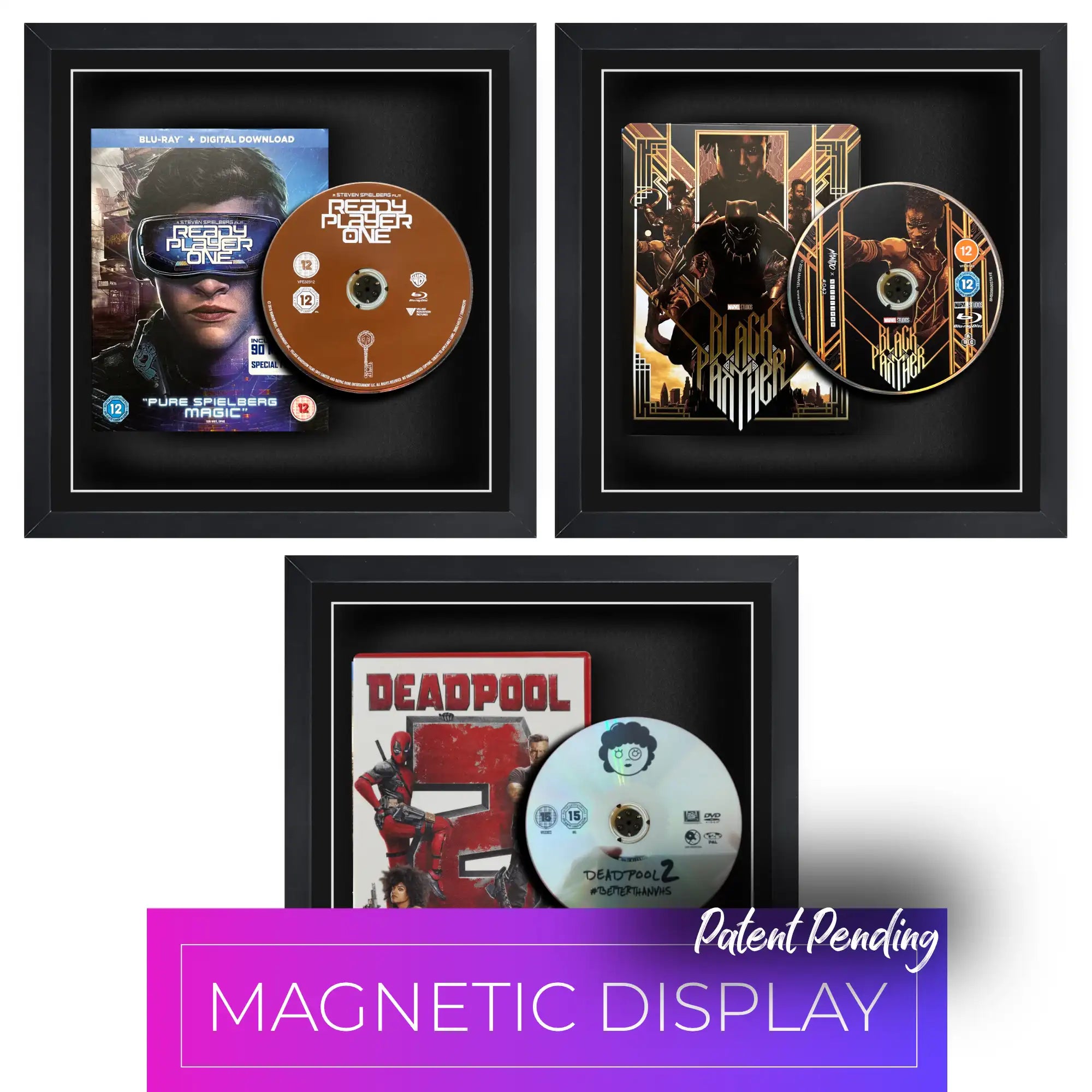 Frame your movies, DVDs, and blu-rays with this magnetic display