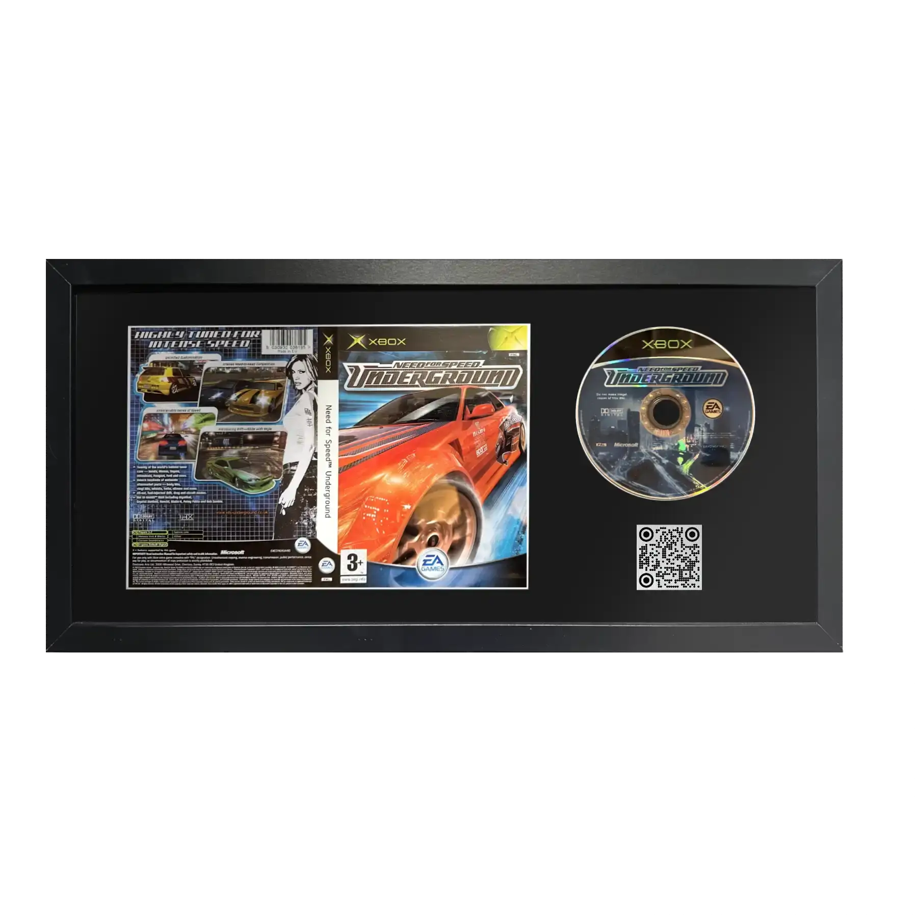 Need for speed Underground on Xbox as a framed Game with QR code