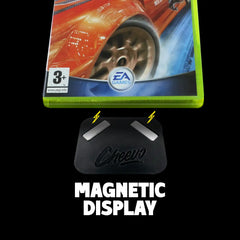 Adding an Original Xbox video game case to a magnetic solution. This is to be displayed within a frame.