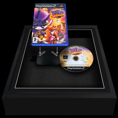Adding a playstation 2 ps2 video game to a frame along side the disc and case