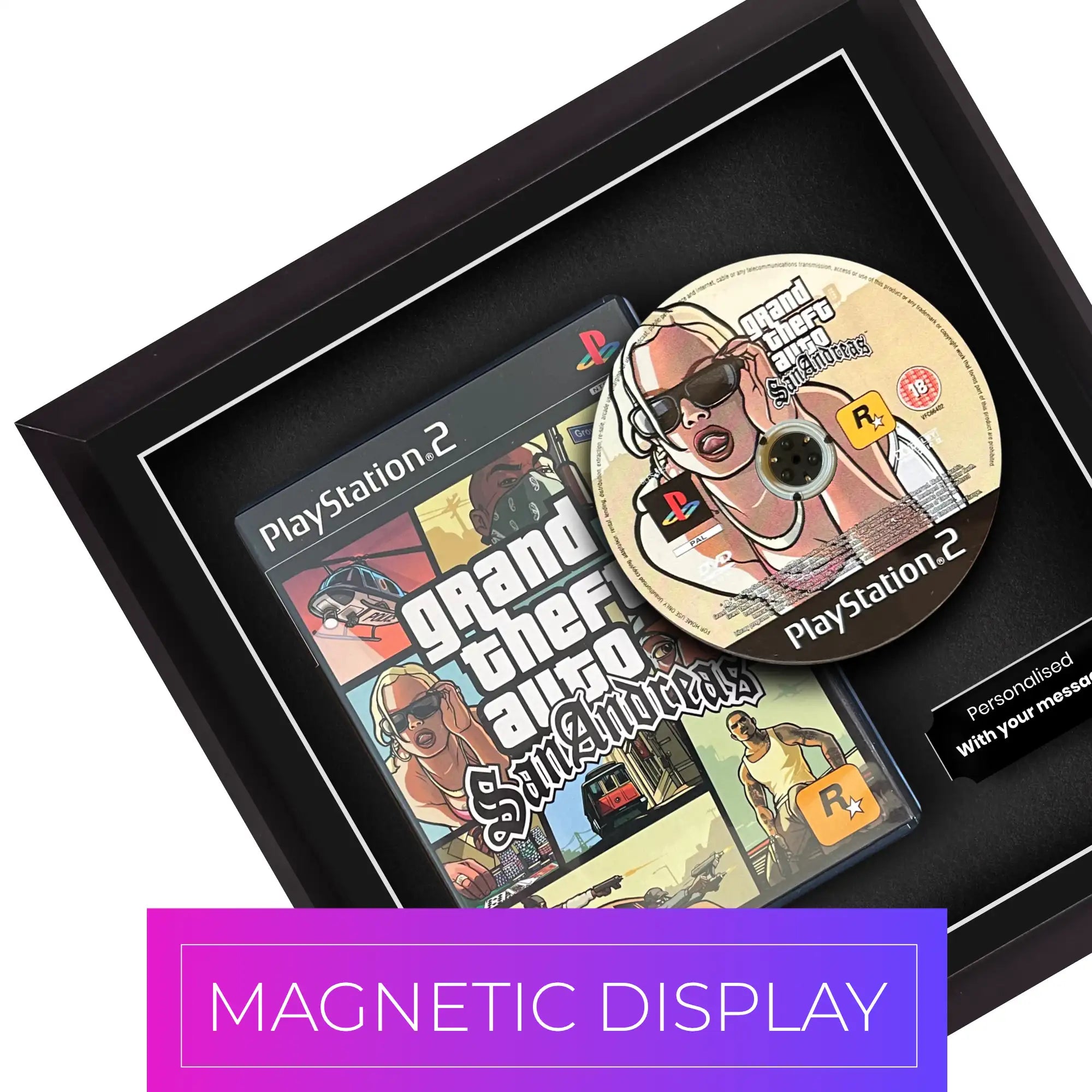 Playstation 2 video game frame. Frame a video game with this magnetic display. 