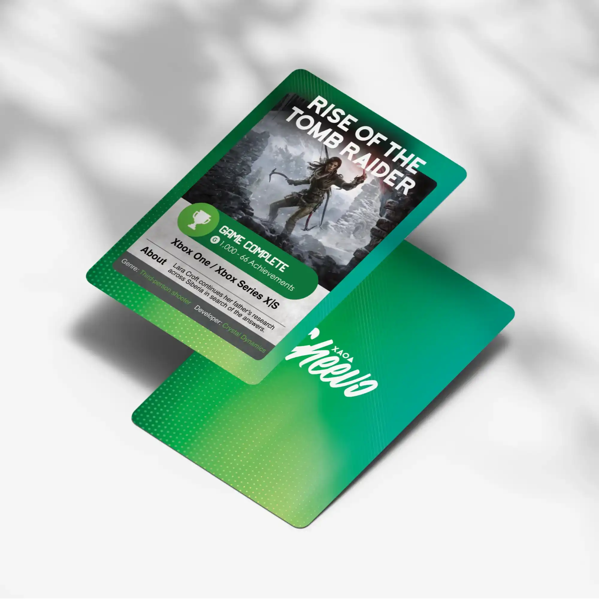 Rise of the Tomb Raider Xbox collectors card. Celebrate your achievements in-game with this physical card