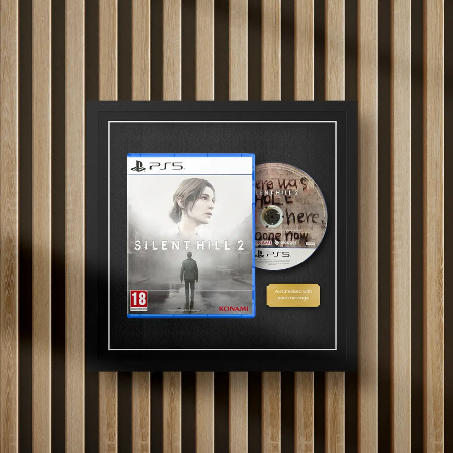 playstation 5 display frame for video games on a slat wall