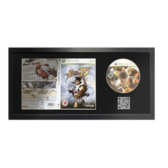 Street Fighter 4 game for Xbox 360 in a frame with a QR code