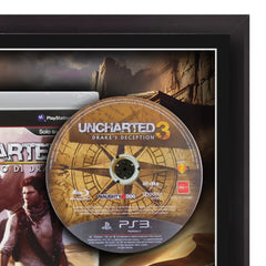 Uncharted 3 video game print for Cheevo frames. Display this artwork alongside your video game for maximum impact. Detail of the top right.