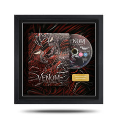 Framed 'Venom' movie disc with artwork on a white background