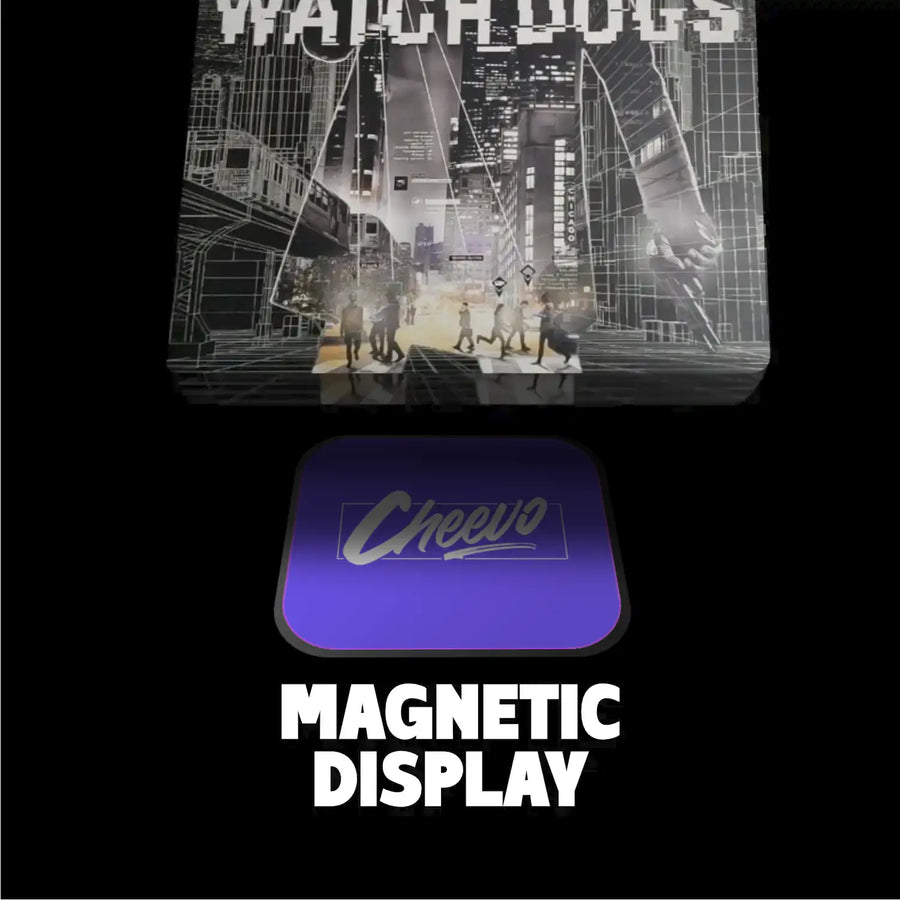 Watch Dogs Steelbook Display Frame magnetic attachment no damage glue presentation
