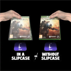 Two 'Titanfall' game cases held by hands with 'Cheewo' branding below on a black background.