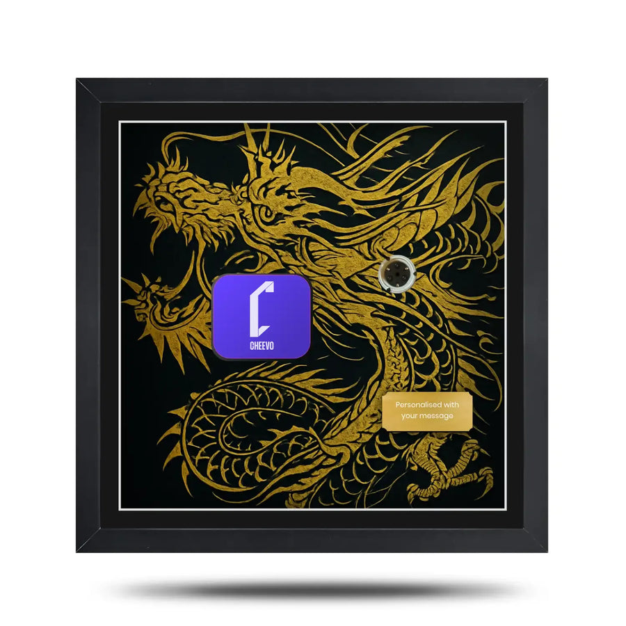 yakuza kiwami art inspired picture frame for steelbook video game with cheevo branding