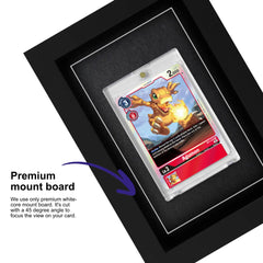 Modern black frame displaying a Digimon of Acumen trading card in a secure magnetic case