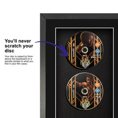 Black Panther 4K Steelbook movie displayed within a frame, featuring a spindle for safely attaching and removing the disc