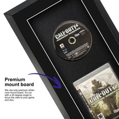 Call Of Duty 4: Modern Warfare for PlayStation 3 displayed in a frame with a premium mount board focusing on the card as the subject