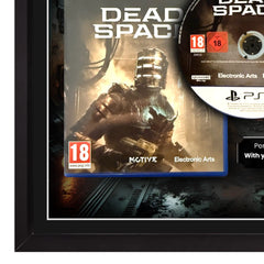 Dead Space video game print inside a frame. The frame also includes the playstation 5 game case and disc. Bottom left details.