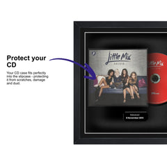 Frame a carded CD case: Audio CD of Little Mix Salute displayed inside a frame, with a plastic slipcase to safely attach and remove the CD without damage.