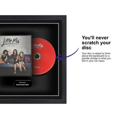Frame a carded CD case: Audio CD of Little Mix Salute displayed inside a frame, featuring a spindle for safely attaching and removing the CD.
