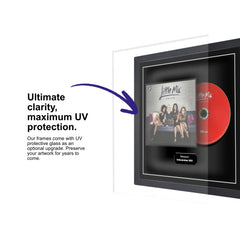 Frame a carded CD case: Audio CD of Little Mix Salute displayed inside a frame with UV protective glass to protect the CD for years.